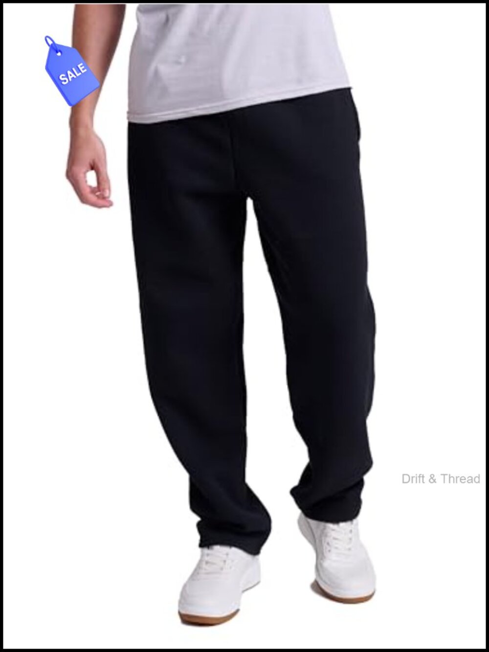 Men's Relaxed Fit Dri-Power Fleece Open Bottom Sweatpants with Pockets